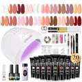 Poly Nail Gel Kit with 20 Colors & 48W Nail Lamp - Starter Kit for Nail Extensions