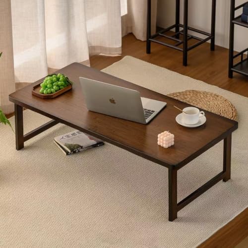 Japanese Folding Floor Coffee Table - 31.5 x 19.7 x 11.8 Inch Wooden Bento Style