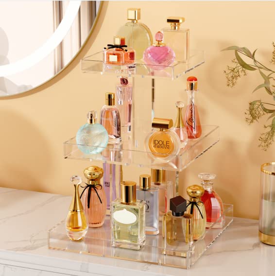 NIUBEE 3-Tier Acrylic Perfume Organizer Stand - 12.4 x 2.2 x 13.1 Inches