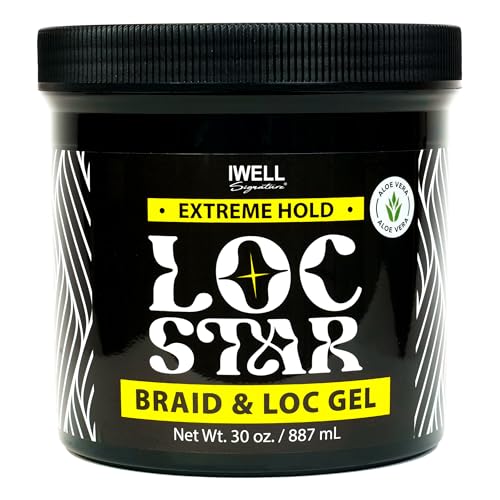 IWELL Signature Braid & Loc Gel - 30 Fl Oz Extreme Hold for Braids, Locs, Twists & Edges, Aloe Vera, No Residue, Long-Lasting