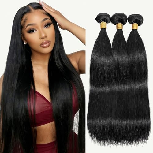 8 10 12 Inch Straight Human Hair Extensions Bundle - Unprocessed Brazilian Virgin Hair