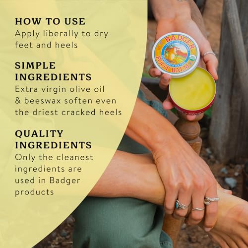 Organic Foot Balm for Cracked Heels - Peppermint & Tea Tree, 2 oz Tin, 2-Pack