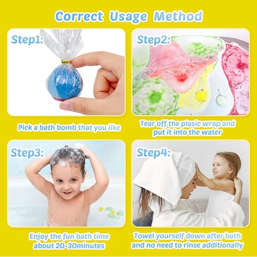 Kids Bath Bombs with Surprise Toy & Glow-in-The-Dark Inside - 30 Pack