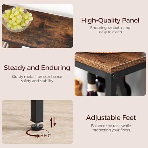 Rustic Brown 47.2-Inch Industrial Console Table with 3 Tiers