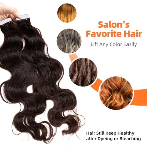 Clytie Raw Body Wave Tape-in Human Hair Extensions 18 Inch - 20 Pieces