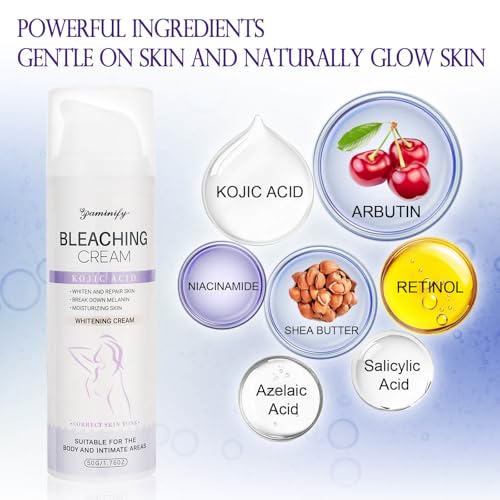 Intimate Bleaching Cream for Women,Skin Lightening Body Whitening Cream for Private Parts,Kojic Acid Brightening Dark Spot Remover for Neck,Armpit,Underarm,Elbow,Inner Thigh and Knees