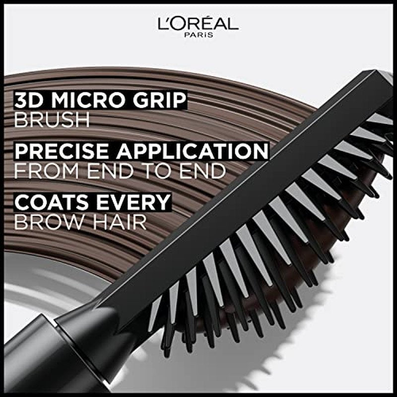 L'Oreal Paris Infallible Volumizing 24H Wear Brow Mascara, Long Lasting Eyebrow Makeup for 2X Fuller Eyebrows, 6.0 Light Brunette, 0.13 Fl Oz