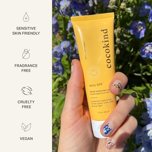 Cocokind Daily SPF, Mineral Face Sunscreen with Zinc Oxide, SPF 32, Reef Safe, Unscented, All Skin Types, Non-Toxic, Cruelty Free, 2 Pack, 1.7 fl oz