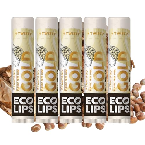 Organic Lip Balm Set - Unflavored with Baobab Oil, 6 Pack