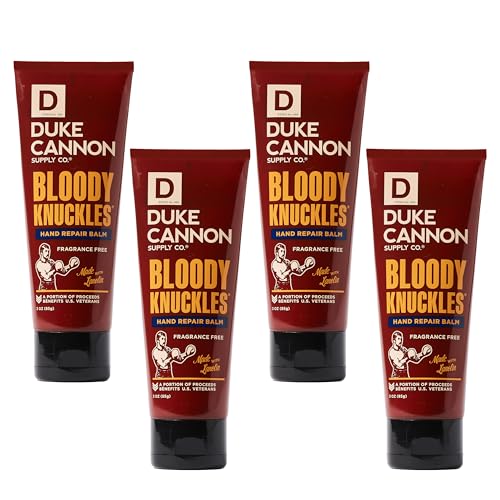 Duke Cannon Bloody Knuckles Hand Balm 3 oz (Pack of 4) – Fragrance-Free, Non-Greasy