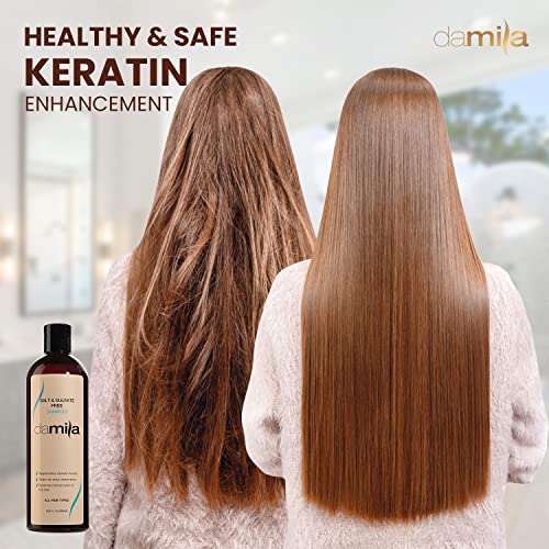 Damila Salt & Sulfate Free Shampoo for Keratin & Color Treated Hair - 33.8 Fl Oz - Damaged, Frizzy, Curly, Dry - Pack of 1