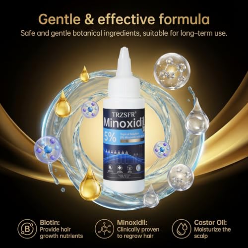 Minoxidil 5% Hair Growth Solution for Men & Women - 7 Bottles, Fast-Absorbing & Precise Applicator Pens