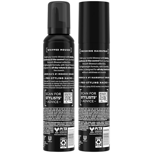 TRESemmé Keratin Smooth Blowout Styling Set - Mousse & Hairspray, Frizz Control