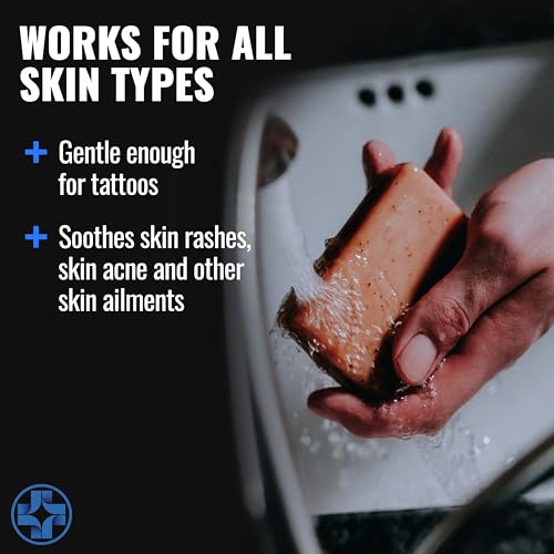 Saniderm Face & Body Bar, Cleansing Soap with Citrus Scent (1 Bar) ? Hydrates and Heals Tattoos With Nourishing Sea Buckthorn Oil + Omega 7