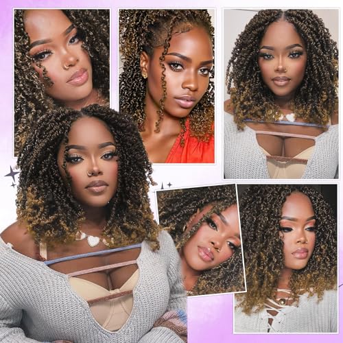 Yanky Twist Crochet Hair 10 Inch - T27, 240 Strands, Handmade, Lightweight