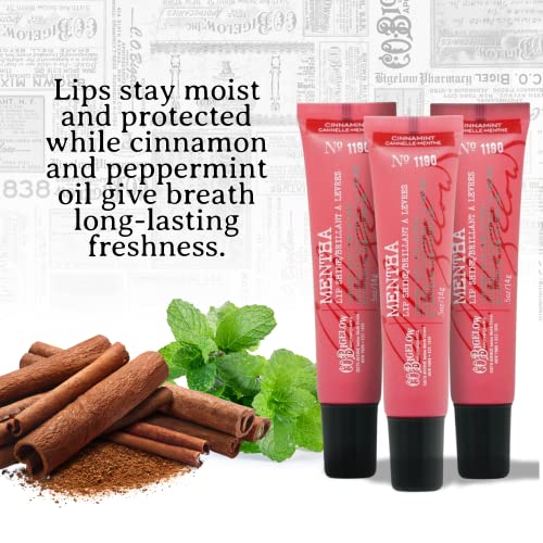 Cinnamint Mentha Lip Shine Balm Trio - Hydrating Natural Lip Gloss Set
