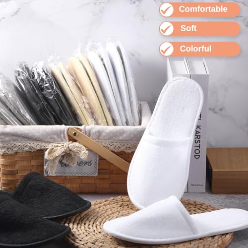 Geyoga 24 Pairs Disposable Slippers for Guests - Large, Multi-Neutral Bulk