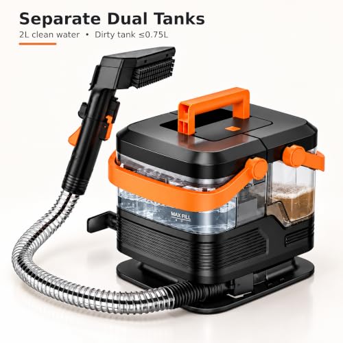 Portable Carpet & Upholstery Cleaner for Couch Car & Rugs, 2L Tank