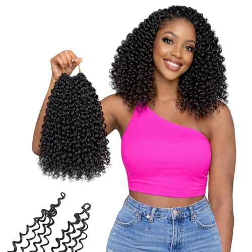10 Inch Curly Crochet Hair for Black Women Pack of 7 - 4-in-1 Gogo Curl