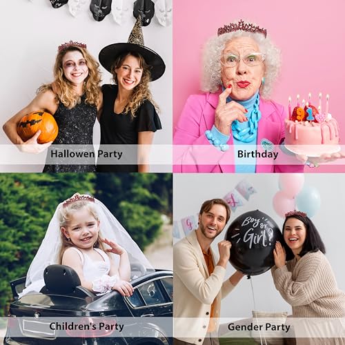 Women's Tiara, Crown for Henna Wedding Party | Glitter Hair Accessories for Bridal Birthday Pageant Prom Halloween Costume Christmas Party, Princess Crowns | Dream Design - Burgundy