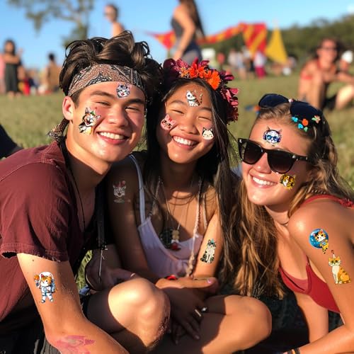Kiss Lips Temporary Tattoo Stickers ? 4-Pack Fake Tattoos for Women Men ? Ideal for Halloween, Mother¡¯s Day, and Cosplay for Adults and Kids