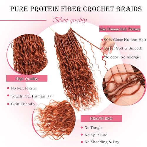 24 Inch Goddess Box Braids Hair Extensions - Protein Fiber 350# / 8 Pack