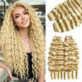 Munx 613 Blonde Burmese Curly Human Hair Bundles 12 Inch 85G Virgin Extensions
