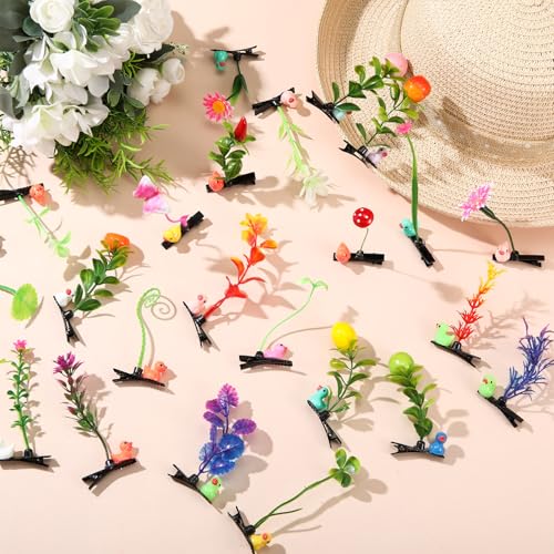 200 Pcs Rave Hair Clips Set - Colorful Plant & Duck Hair Accessories with Variation of 200 / Mixed