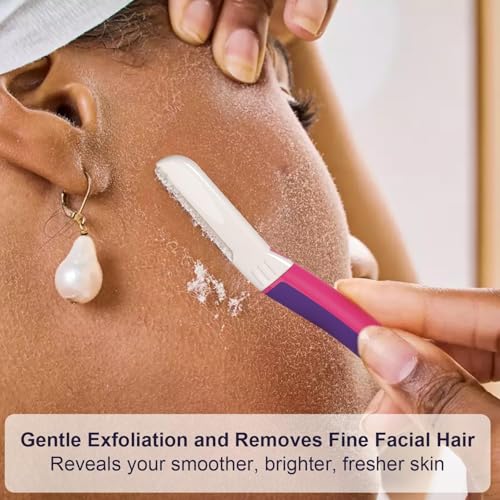 Dermaplane Razor for Women Face, Eyebrow Razor, Face Razors for Women Dermaplaning, Peach Fuzz Remover, Gentle Exfoliation & Facial Hair Removal, Travel Essentials, (12 pcs, Fuchsia)