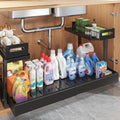 Expandable Under Sink Organizer 19-32 Inches with Ball-Bearing Slides - Black - 1 Pack