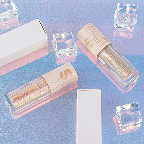 SUAKE Liquid Sparkling Glitter Eye Shadow Sticks ? Crystal Silver Golden Eyeshadow, Eyeliner, Eyelid Shimmer Highlight Makeup, sombra de para ojos,Waterproof Quick-Drying