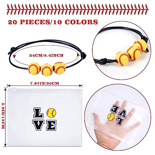 Softball Gifts Set for Girls - Hair Scrunchies, Bracelets, Makeup Bags & Stickers