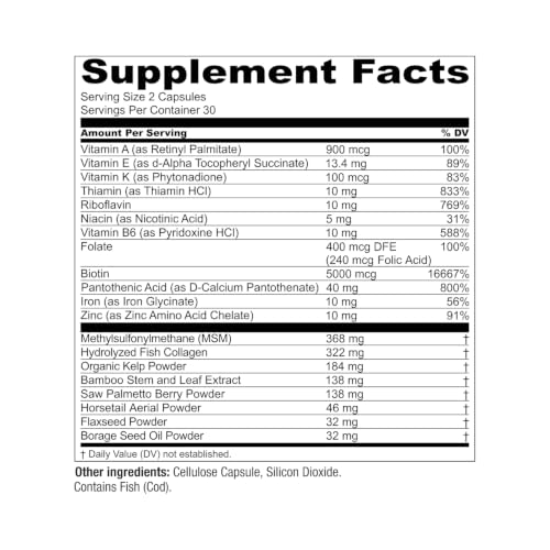 Hair Growth Vitamins for Men - Essential Elements Hair Hero - 60 Capsules 2-Pack