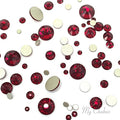 144 pcs Dark Red Swarovski Flatback Crystals Assorted Sizes for Crafts