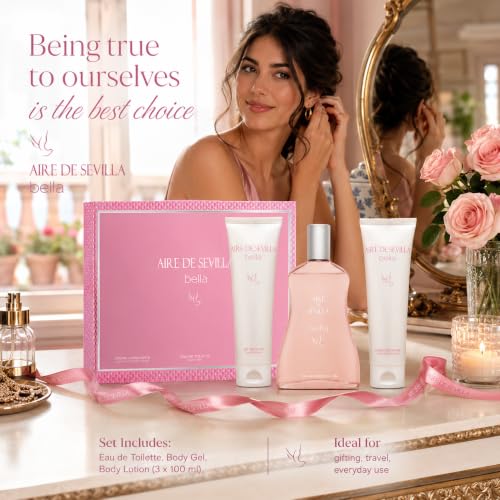 Women’s Fragrance Gift Set with Eau de Toilette, Body Gel & Lotion - Travel Size