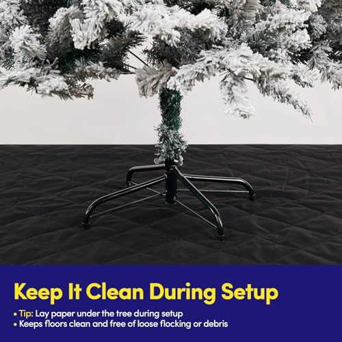 6ft Pre-Lit Frosted Christmas Tree with 250 Warm White LED Lights & 8 Lighting Functions