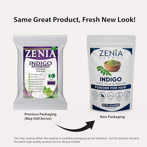 Zenia Indigo Powder 908g Natural Hair & Beard Dye Color - 2lbs - Pure & No Preservatives