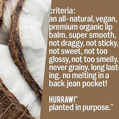 Coconut Lip Balm Set - 5 Organic Vegan Natural Balms, Cruelty-Free, Made in USA