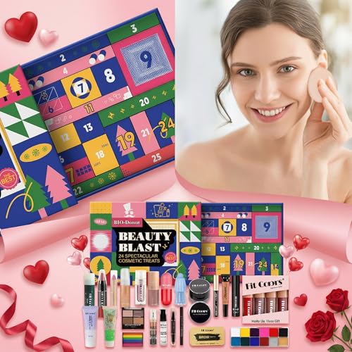 Makeup Advent Calendar 2025, 24 Days Christmas Countdown Calendar Makeup Gift Set, Holiday Cosmetic Surprise Make Up Set for Women, All-in-One Beauty Cosmetic Collection for Beginners & Experts