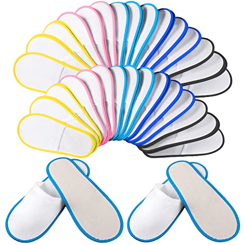 Geyoga Disposable Slippers 27x10.5cm Yellow Blue Pink Gray Pack of 30