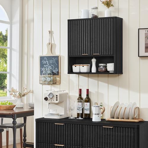 LEYAOYAO Modern Fluted Bathroom Wall Cabinet, Wall-Mounted Medicine