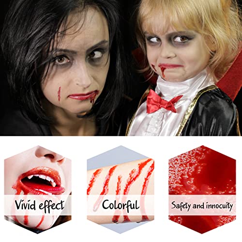 Fake Blood Washable Makeup,1.01oz(30ML) Halloween Fake Liquid Blood for Zombie Bride,Clothes,Monster SFX Scary Clown and Vampire Makeup & Monster Dress Up Cosplay,1 Pack
