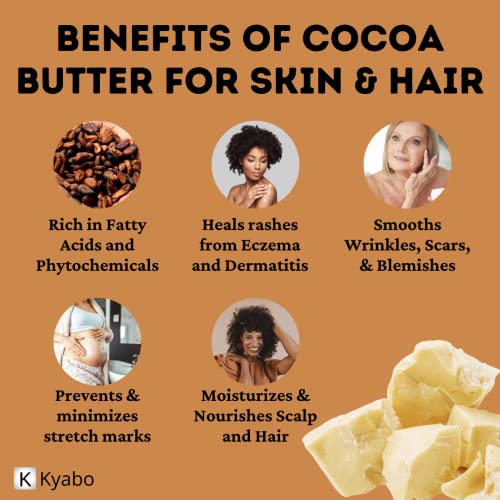 Organic Cocoa Butter 3lb - Natural Skin & Hair Moisturizer for DIY Crafts