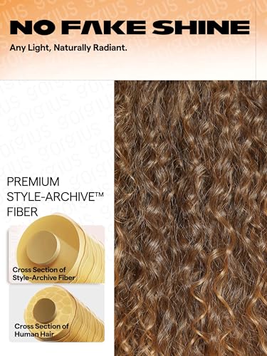 GORGIUS Deep Curly Ombre Brown Lace Front Wig 20 Inch for Black Women