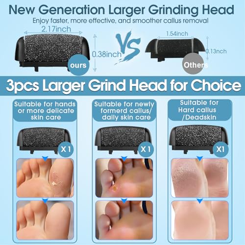 Celepen Electric Foot File Callus Remover with Storage Bag, 3-Speed Pedicure Kit