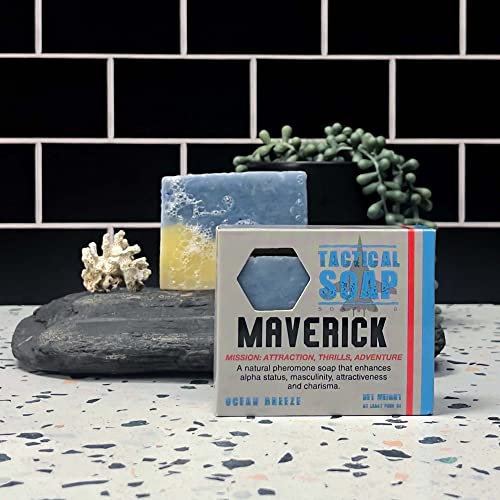 Men's Natural Pheromone-Infused Cedarwood Tactical Soap - 3 Bars, Exfoliating, Made in USA