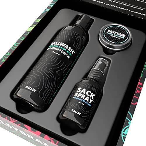 Ballsy Men's Fresh Body Wash & Cologne Pack - Ocean & Air Scent, Gift Ready