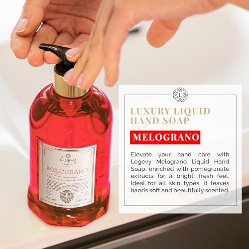 Logevy Melograno Liquid Hand Soap ? Invigorating Fragrance Made from the Best Skin-Friendly Ingredients Rich in Nutritional Properties for Hydrating and Soothing Action ? 500ml