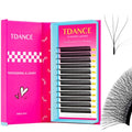 TDANCE YY Lash Extensions Premade Volume Eyelash Fans YY Lashes Matte Black W Lashes Extensions(W-4D-0.07-L,8-15 mm)
