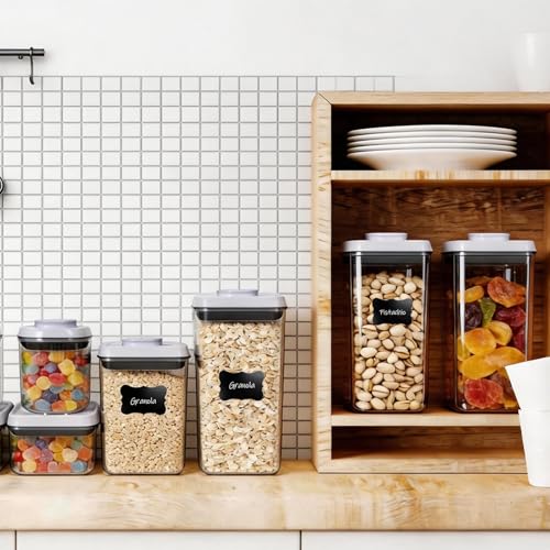 12 Pack Airtight Food Storage Containers Set - Clear Plastic Kitchen Organization